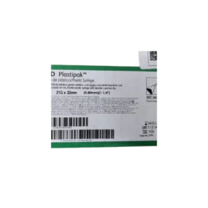 Jeringa Con Aguja Bd Plastipak 10 Ml 21gx32mm Con 100 Pzas.