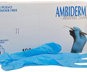 AMBIDERM Guante DESECHABLE DE NITRILO Soft Azul Caja C/100 PZAS (Grande)