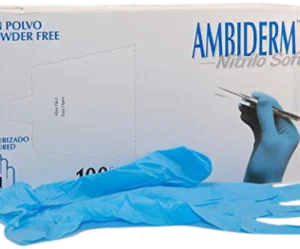 AMBIDERM Guante DESECHABLE DE NITRILO Soft Azul Caja C/100 PZAS (Grande)