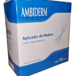 Aplicador De Madera Con Algodon Ambiderm 10 Bolsas