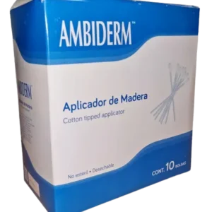 Aplicador De Madera Con Algodon Ambiderm 10 Bolsas