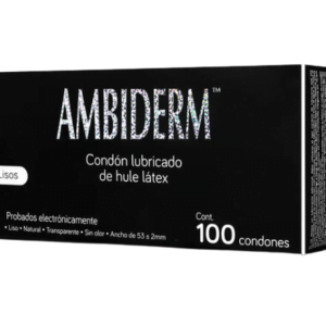 Condones Masculinos Ambiderm Unitalla Lisos Color Natural (CAJA C/100 PIEZAS)